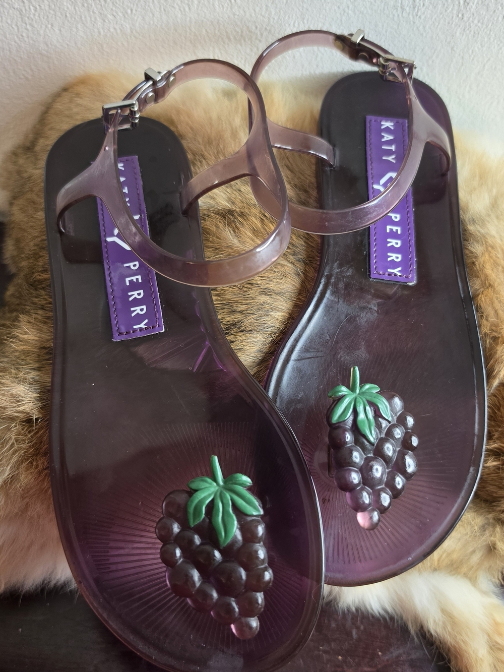 Katy Perry Collections Purple Jelly Ankle-Strap Sandals Size 6.5 - Picture 7 of 7